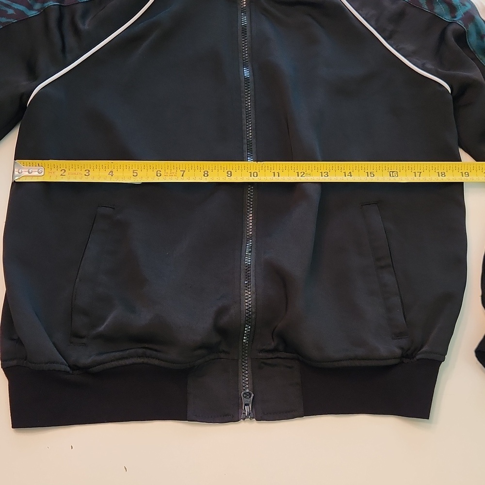 Pam & Gela Track Jacket Black Leopard Stripe Full Zip M - Picture 10 of 10